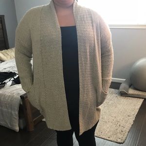 Plus size cream cardigan